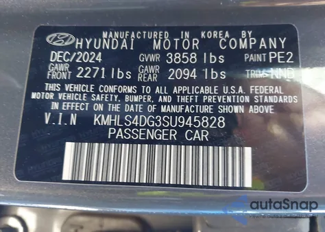 2025 Hyundai Elantra Sel Convenience from USA, damaged, VIN KMHLS4DG3SU945828